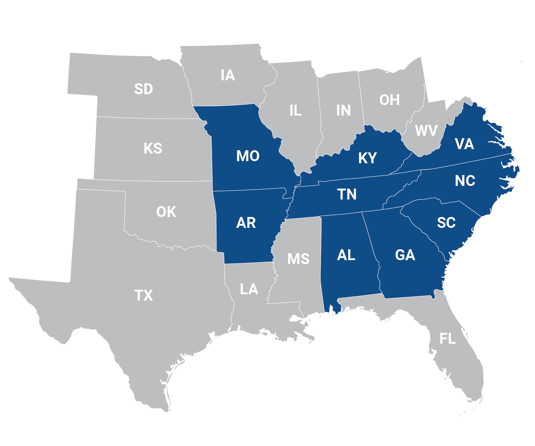 East Coast Metal Distributors Map